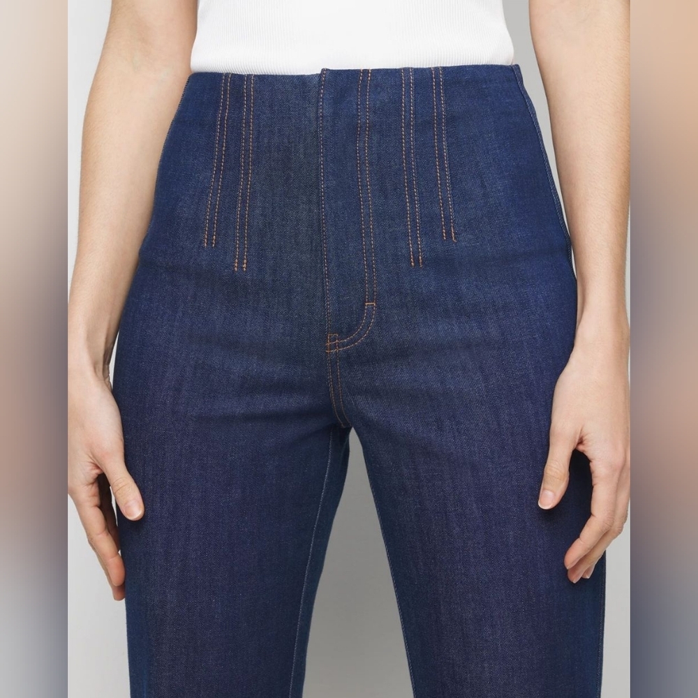 White House Black Market Women's Blue High-Waisted Jeans - Picture 2 of 4